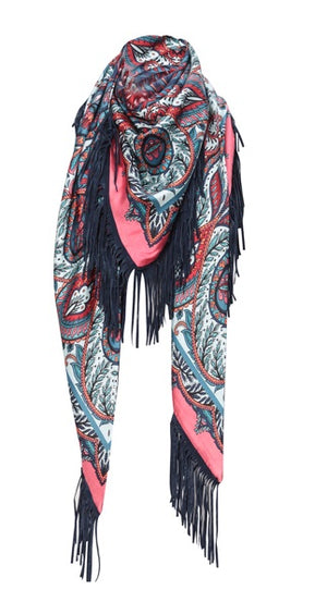 Charlotte Sparre Copenhagen 210-001 Triangle paisley Scarf Navy
