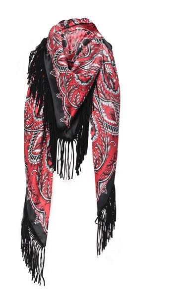 Charlotte Sparre Copenhagen 210-001 Triangle paisley Scarf Red