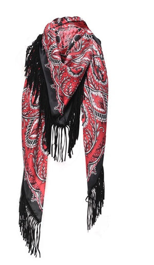 Charlotte Sparre Copenhagen 210-001 Triangle paisley Scarf Red