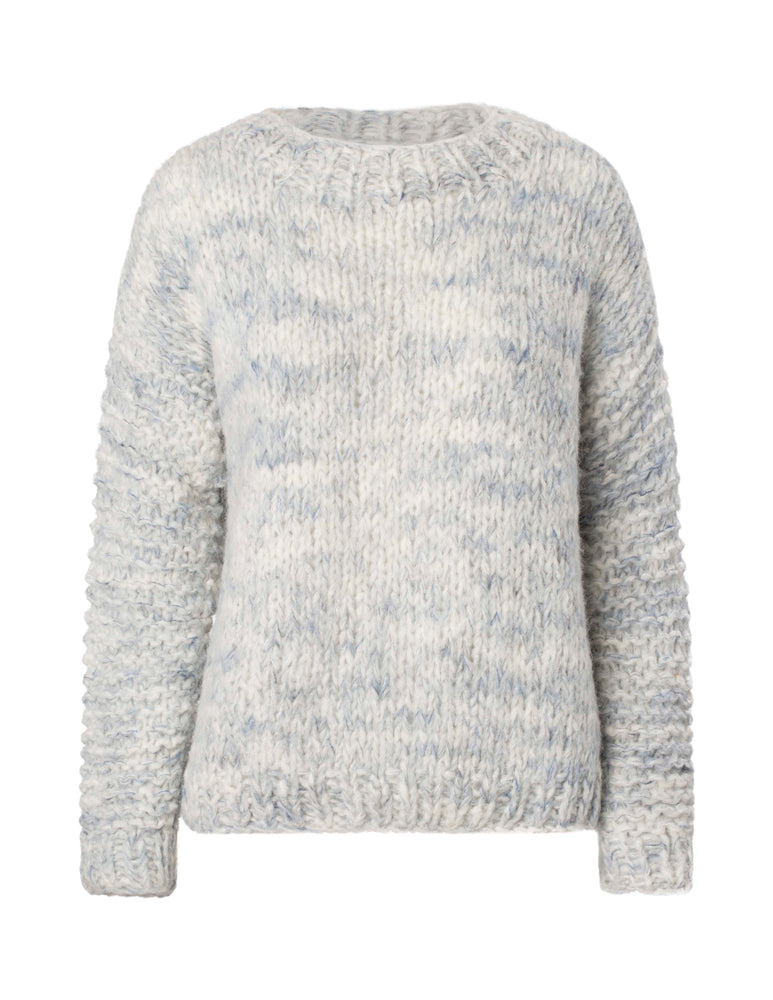 2864 Carmine sweater Bluish hand-painted