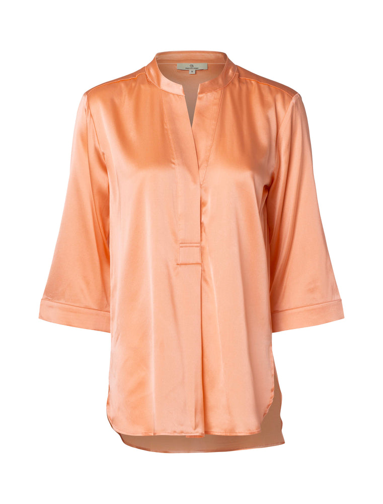 2905 Bliss blouse Solid satin Apricot