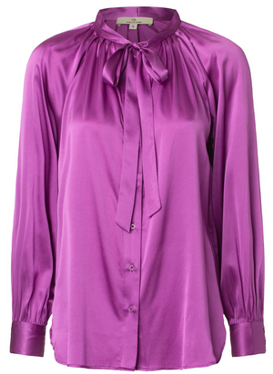 3001 Tie blouse Solid Lilac