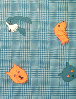 Charlotte Sparre Copenhagen Cats and dogs 35x165 cm Scarf Petrol