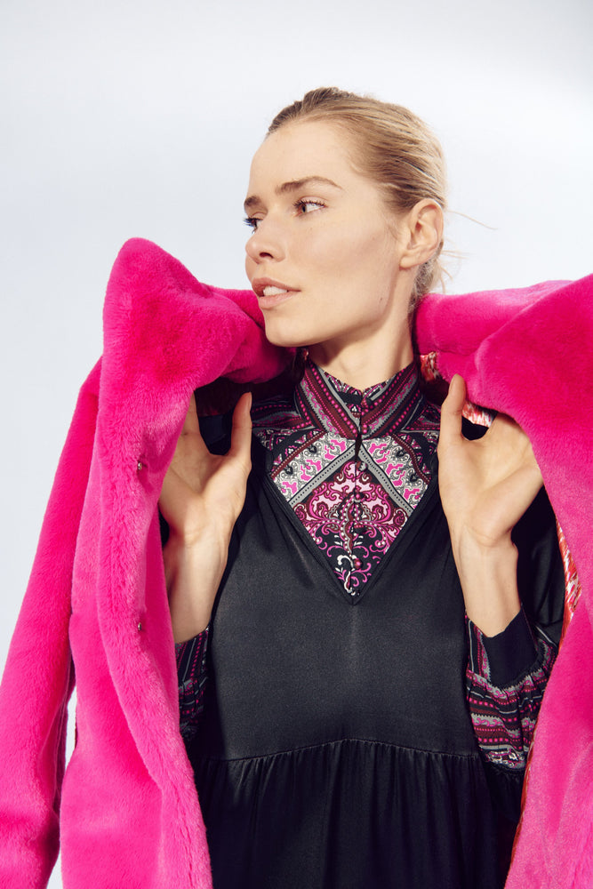 Charlotte Sparre Copenhagen Coat Solid Fur Fuchsia