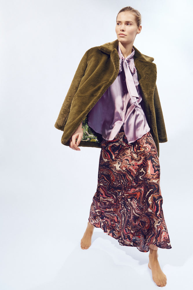 Charlotte Sparre Copenhagen Coat Solid Fur Kaki