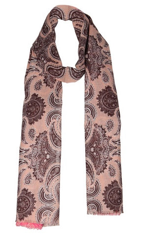 Charlotte Sparre Copenhagen Cotton Power Paisley 100x200 cm Scarf Pink