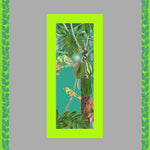 Exotic bird 90x90 cm / 90-402 Exotic bird 90x90 - Grey/Lime
