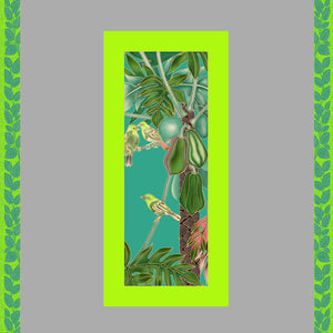 Charlotte Sparre Copenhagen Exotic bird 90x90 cm Scarf Grey/Lime