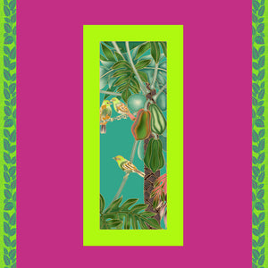 Charlotte Sparre Copenhagen Exotic bird 90x90 cm Scarf Pink/Lime