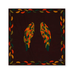 Charlotte Sparre Copenhagen Feather wings 90x90 cm Scarf Brown
