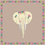Flower elephant 90x90 cm / 90-403 Flower elephant 90x90 - Nougat