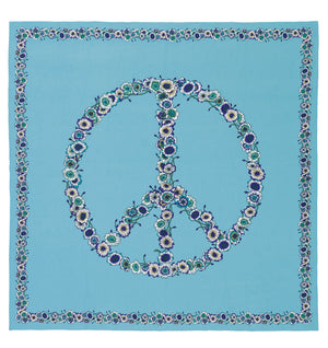 Charlotte Sparre Copenhagen Flower peace 90x90 cm Scarf Light blue