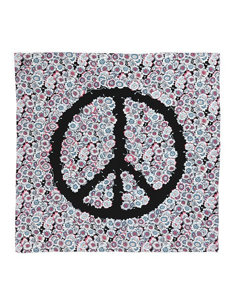Charlotte Sparre Copenhagen Flower peace 90x90 cm Scarf Black