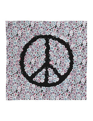 Charlotte Sparre Copenhagen Flower peace 90x90 cm Scarf Black