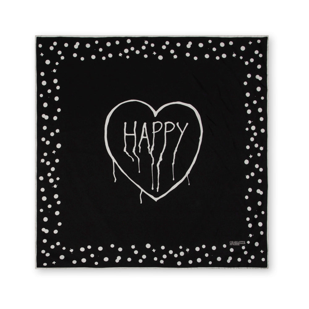 Charlotte Sparre Copenhagen Happy 90x90 cm Scarf Black