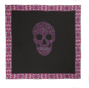 Charlotte Sparre Copenhagen Heart skull 90x90 cm Scarf Black/Lilac