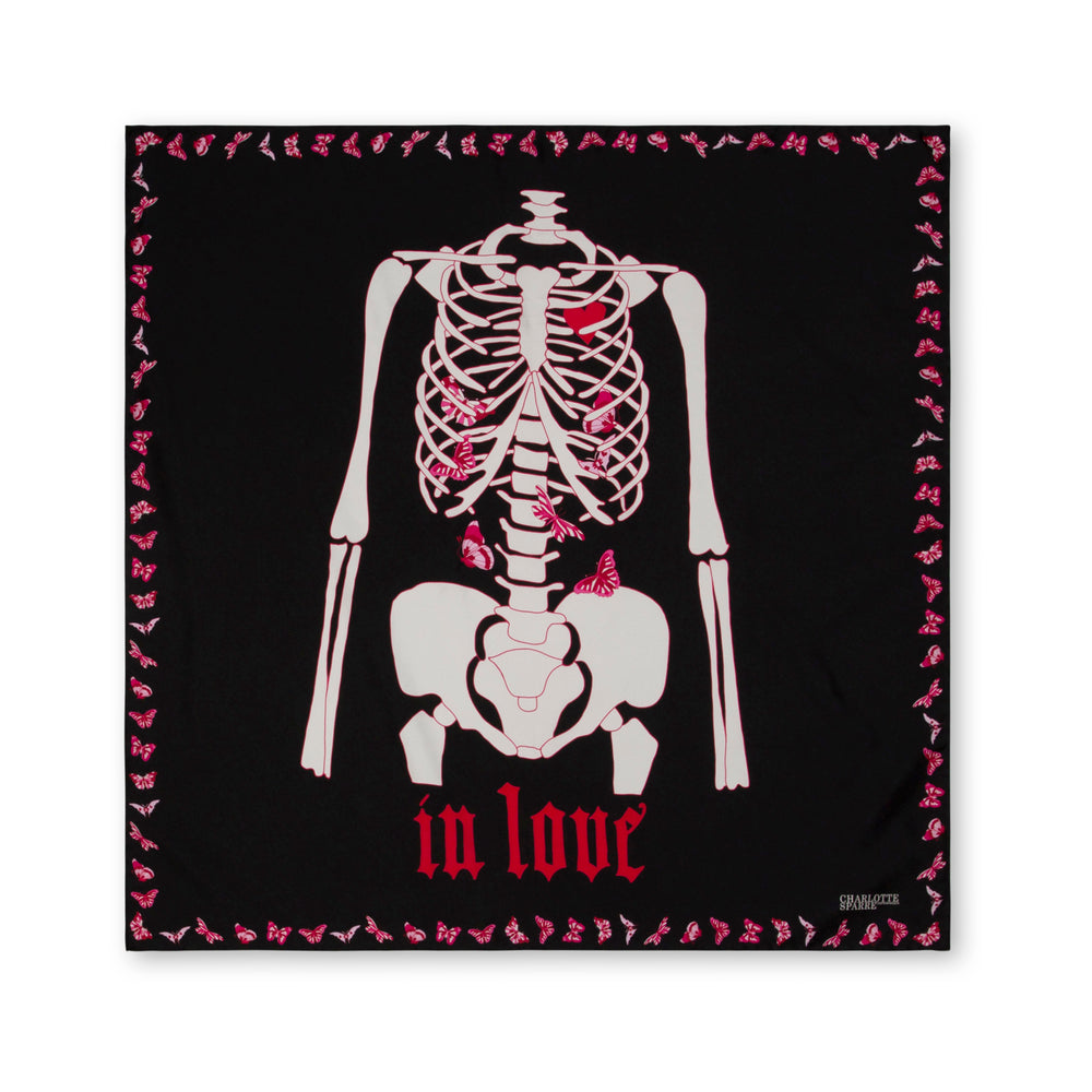 Charlotte Sparre Copenhagen In love 90x90 cm Scarf Black