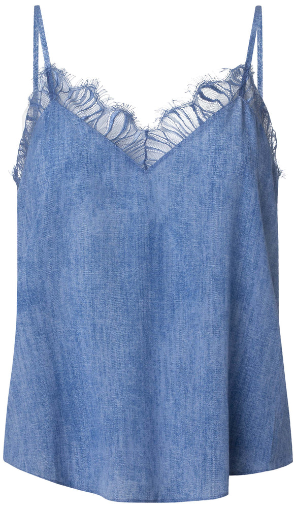 Charlotte Sparre Copenhagen Lace top Denim Top Blue