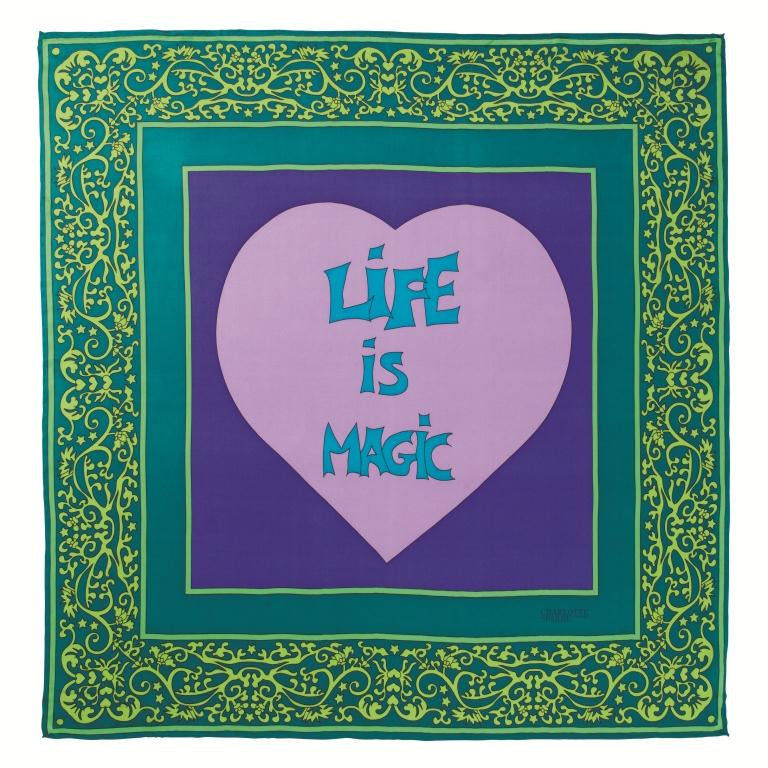 Charlotte Sparre Copenhagen Life is magic 90x90 cm Scarf Blue