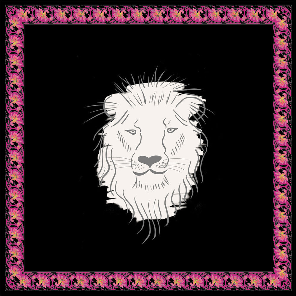 Charlotte Sparre Copenhagen Lion 90x90 cm Scarf Black