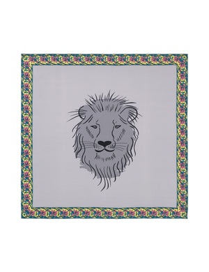 Charlotte Sparre Copenhagen Lion 90x90 cm Scarf Grey