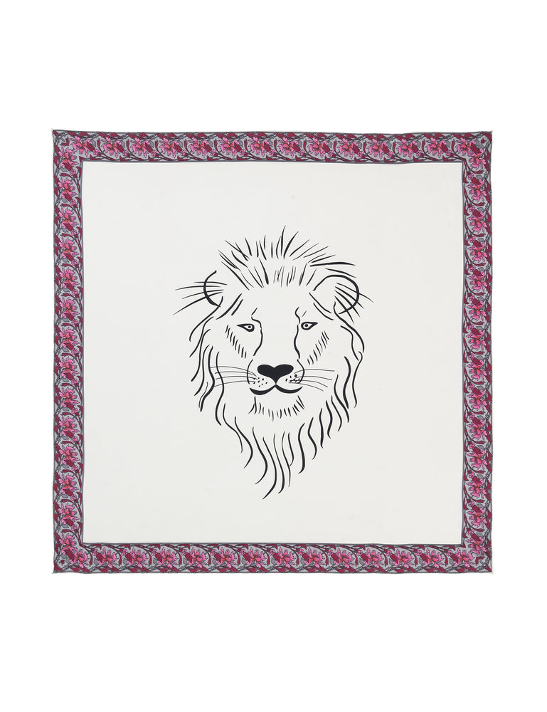 Charlotte Sparre Copenhagen Lion 90x90 cm Scarf Off white