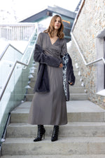 Long smooth dress / 3433 Solid - Dark grey