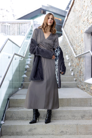 Charlotte Sparre Copenhagen Long smooth dress Dress Dark grey