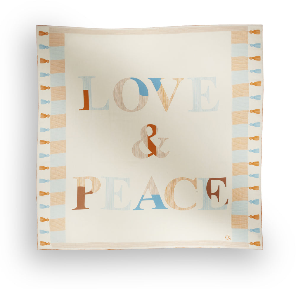 Charlotte Sparre Copenhagen Love & Peace 135x135 cm Scarf Orange