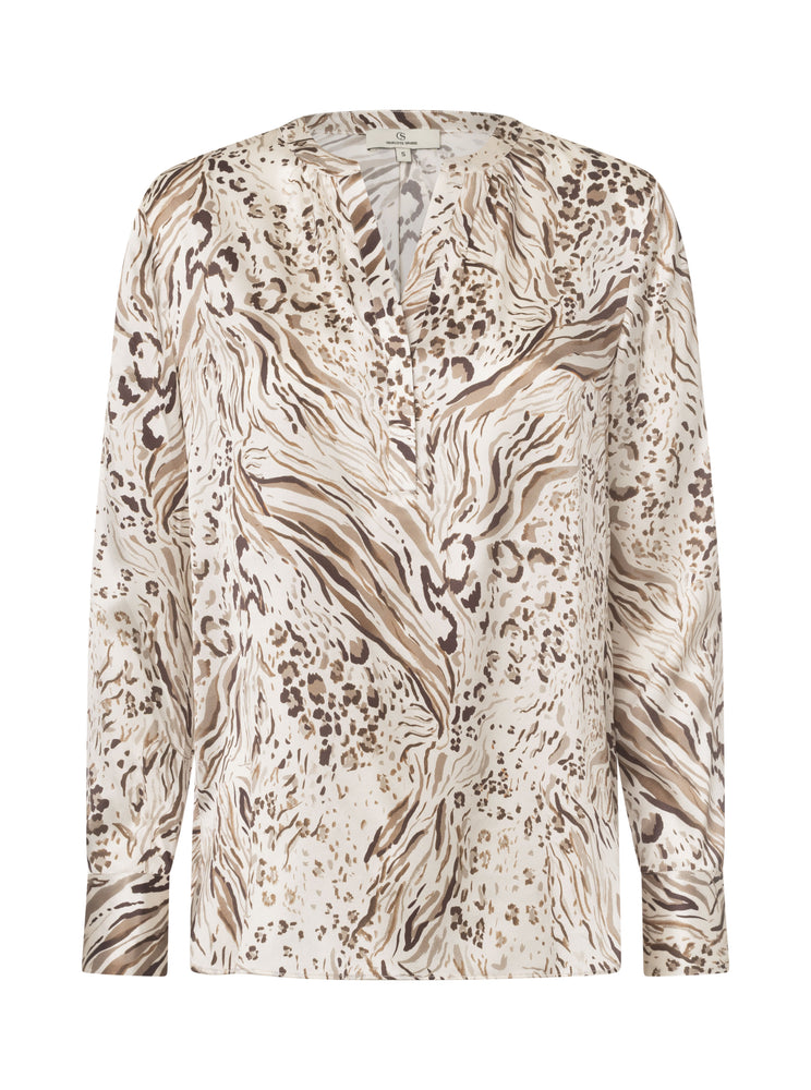 Oui blouse Leo fun / 3411 Leo fun - Cream