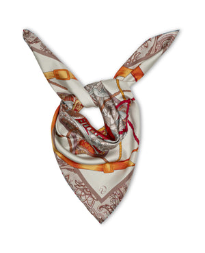 Charlotte Sparre Copenhagen Paisley horse 90x90 cm Scarf Blue/Orange