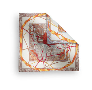 Charlotte Sparre Copenhagen Paisley horse 90x90 cm Scarf Blue/Orange