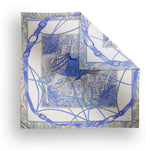 Charlotte Sparre Copenhagen Paisley horse 90x90 cm Scarf Blue/Taupe