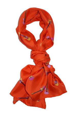 Charlotte Sparre Copenhagen Mini guitars 55x55 cm Scarf Orange