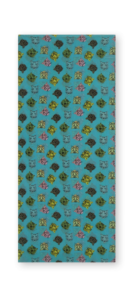 Charlotte Sparre Copenhagen Tiger head 55x55 cm Scarf Light blue