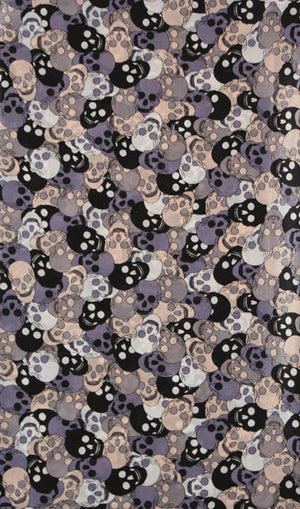 Charlotte Sparre Copenhagen Skull confetti 35x165 cm Scarf Grey