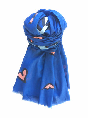 Charlotte Sparre Copenhagen Make me smile 100x200 cm Scarf Cobalt