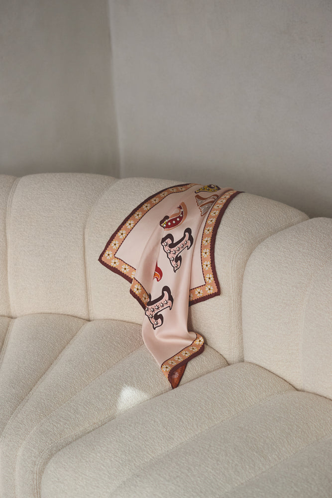 Scarf / SS010 Time to love scarf 65x65 - Rose/Cream