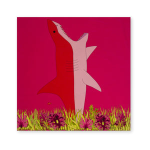Charlotte Sparre Copenhagen Shark 90x90 cm Scarf Pink