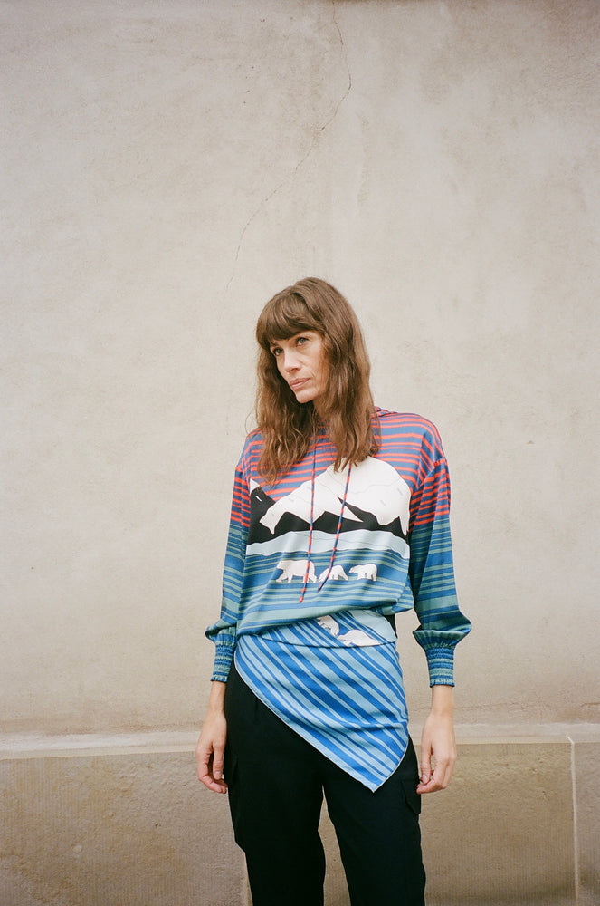 Silk hoodie / 3462 Polar family - Night