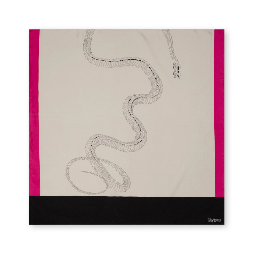 Charlotte Sparre Copenhagen Snake 90x90 cm Scarf White