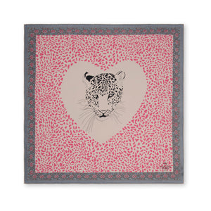 Charlotte Sparre Copenhagen Snow leopard 90x90 cm Scarf Rose