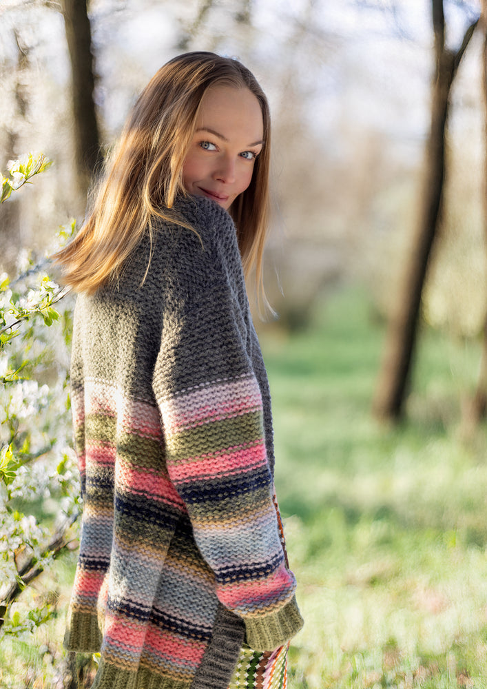 Charlotte Sparre Copenhagen Stripe cardy Knit Grey