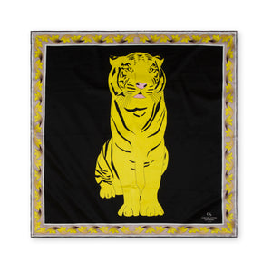 Charlotte Sparre Copenhagen Tiger 90x90 cm Scarf Yellow