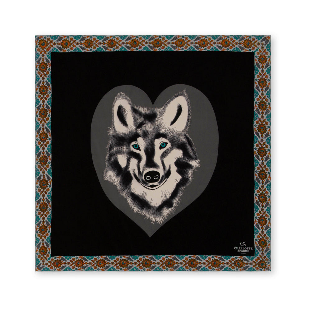 Charlotte Sparre Copenhagen Wolf 90x90 cm Scarf Grey