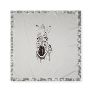 Charlotte Sparre Copenhagen Zebra head 90x90 cm Scarf White