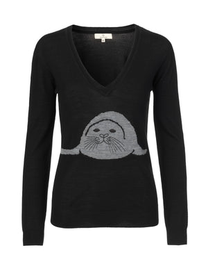 
                
                    Load image into Gallery viewer, 1263 Seal knit Black
                
            