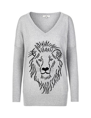 
                
                    Load image into Gallery viewer, 1376 Bat knit Lion Grey
                
            