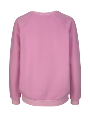 1381 Silk front sweatshirt Big leopard Pink
