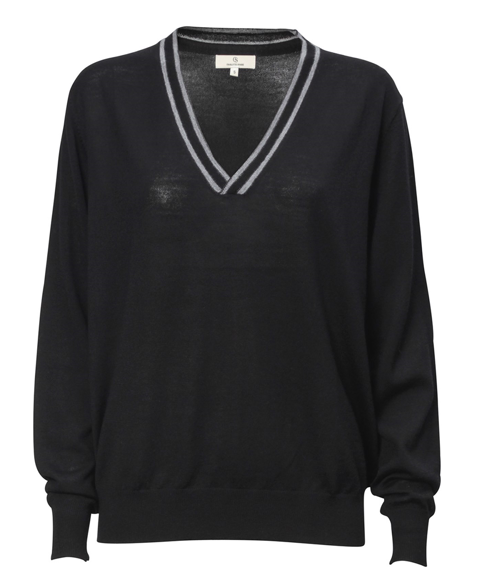 1862 Merino V-knit Solid black